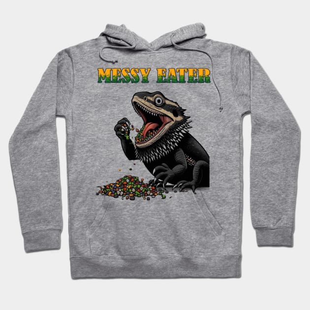 Bearded Dragon Messy Eater Iguana Reptile Pet Hoodie by fantastic-designs